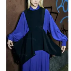 ENFOLD エンフォルド DRAPE VEST ドレープベスト　ブラックのサムネイル