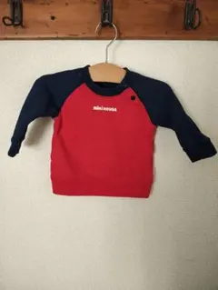 USED★miki HOUSE トレーナー 80 赤/ネイビー③-6