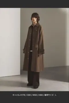 ブラウン ステンカラーコート Mサイズ