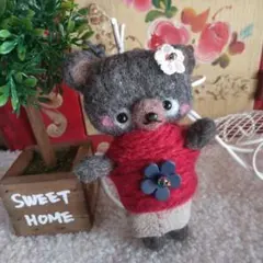 18 可愛い♡クマさん羊毛フェルトの ブローチです(*^^*)