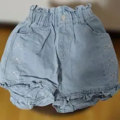 フリル付きリボン刺繍ショートパンツ 120