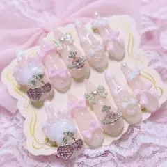 ジェルネイルチップ　量産型　サブカル　ハンドメイド