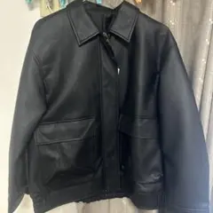 GU フェイクレザーオーバーサイズジャケット