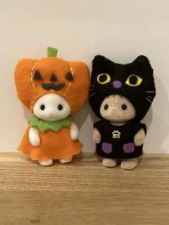 シルバニアファミリー　着せ替え服　おばけカボチャと黒猫