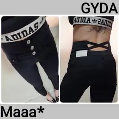 GYDA　ハイウエストウエストクロススキニーパンツ