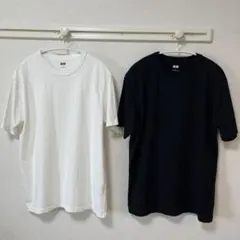 UNIQLO U ユニクロ クルーネックTシャツ ホワイト ブラック Lサイズ