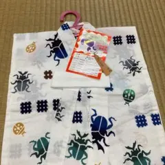男児浴衣 90cm 仕立て済み浴衣　カブトムシ　てんとう虫柄
