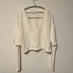 JEANASiS アイボリー クロップド丈 セーター