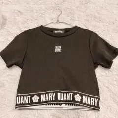 マリークワント ロゴテープクロップド Tシャツ（ブラック） MARY QUANT
