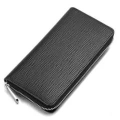 長財布メンズレザー革コインケースカード小銭ラウンドファスナーおしゃれシンプル黒