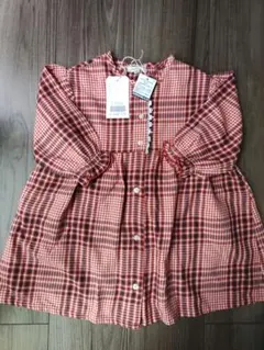 新品 90 セラフ Seraph ワンピース 女の子 オレンジ チェック