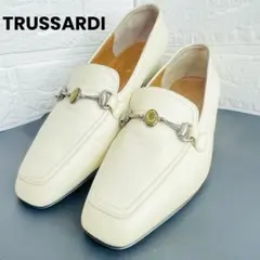 【送料無料】TRUSSARDI パンプス ビット金具 23.5cm アイボリー