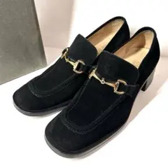 極美品　GUCCI ホースビットローファー スエード　ブラック　351/2