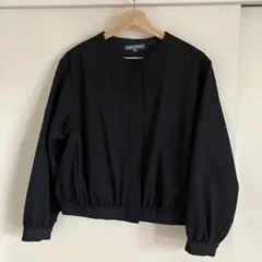 23区 大きめサイズ 46 ナイロン2WAYストレッチ ノーカラー ブルゾン美