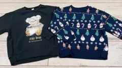 アプレレクール裏毛クリスマストレーナー2点100size