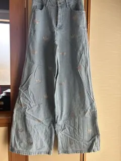 adidas ストーンつきワイドレッグデニム 34-36