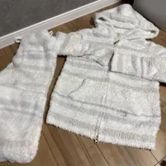 ホワイトフード付きボアルームウェア上下