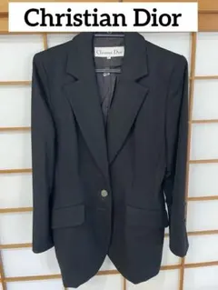 CHRISTIANDIORクリスチャンディオールノーカラージャケット　11 Christian Dior ノーカラージャケット ブラック 11号 - メルカリ