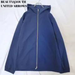 極美品✨ビューティー＆ユース BY ドライ サッカー ジップ フーディ L 紺色のサムネイル