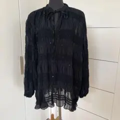 BLACK FUCHSIA フリルデザイン長袖シャツ