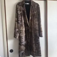 最終値下げ！ZARA ベルベット ロングコート ブラウン系のサムネイル