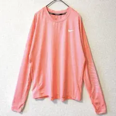 NIKE DRI-FIT 長袖 ランニングシャツ S コーラルピンク スポーツ