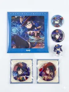 原神 モナ グッズ 6点セット（缶バッジ・ミニフィギュア・ビジュアルボード）