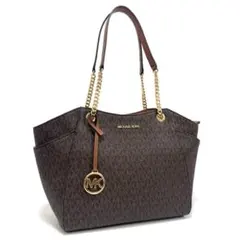 マイケルコース ジェットセット トートバッグ 肩掛け鞄 ブラウン 茶 ゴールド