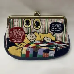 PEANUTS スヌーピー 刺繍がま口ポーチ大