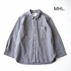 MHL. マーガレットハウエル グレー チェック柄 コットン 長袖 シャツ Ⅲ