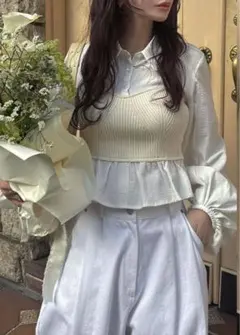 knit bustier docking peplum BL - メルカリ