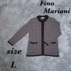 Fino Mariani (L) 長袖ニットカーディガン 肩パッド付 日本製のサムネイル