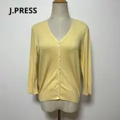 J.PRESS ジェイプレス イエロー カーディガン コットン100% Lのサムネイル