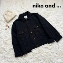 niko and... デニムジャケット 黒 フリンジ オーバーサイズ