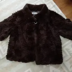 ダークブラウン ファーコート ショート丈レッキスラビット