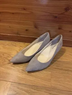 ベージュ スウェード　ポインテッドトゥ ハイヒール 23.5㎝