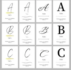 テーブルナンバー　ウェディング 　ゲストテーブ　アルファベット