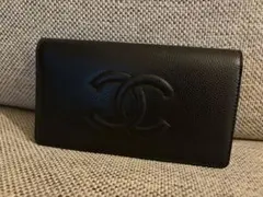 CHANEL シャネル　キャビア　長財布　タイムレスCC 黒のサムネイル