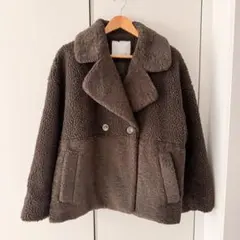 美品★リヴドロワ エコボア×エコファーショートコート