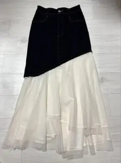 RESEXXY リゼクシー チュールドッキングマーメイドスカート デニムスカート