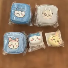 値下げ）ちいかわ カラビナつき刺繍スクエアミニポーチ　5つセット