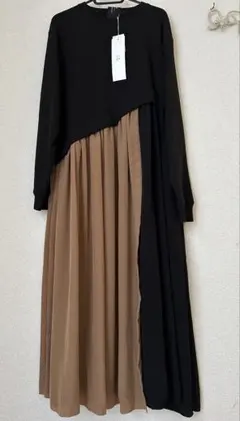 ICHI PERCENT 1%シュウヘイオガワ　裏起毛　マキシ丈ロングワンピース