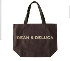 DEAN &DELUCA トートバッグ　ブラウン　ゴールドロゴ　L