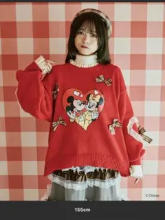 クティールとレトロ ミッキー ミニー ハート柄 ニットセーター ディズニー