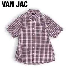 近年モデル【VAN】美品 シアサッカー 半袖BDシャツ チェック Lのサムネイル