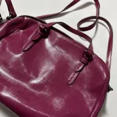 coach ピンク　レザーハンドバッグ