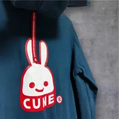 CUNE パーカー フーディー スウェット ブルー キューン ジップアップ