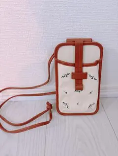 花柄刺繍 スマホショルダーバッグ