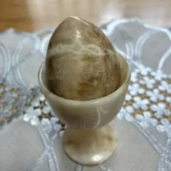 天然石 オニキス エッグスタンド 置物