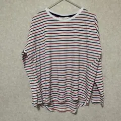 H&M ボーダーロンT レッド ネイビー ホワイト XS